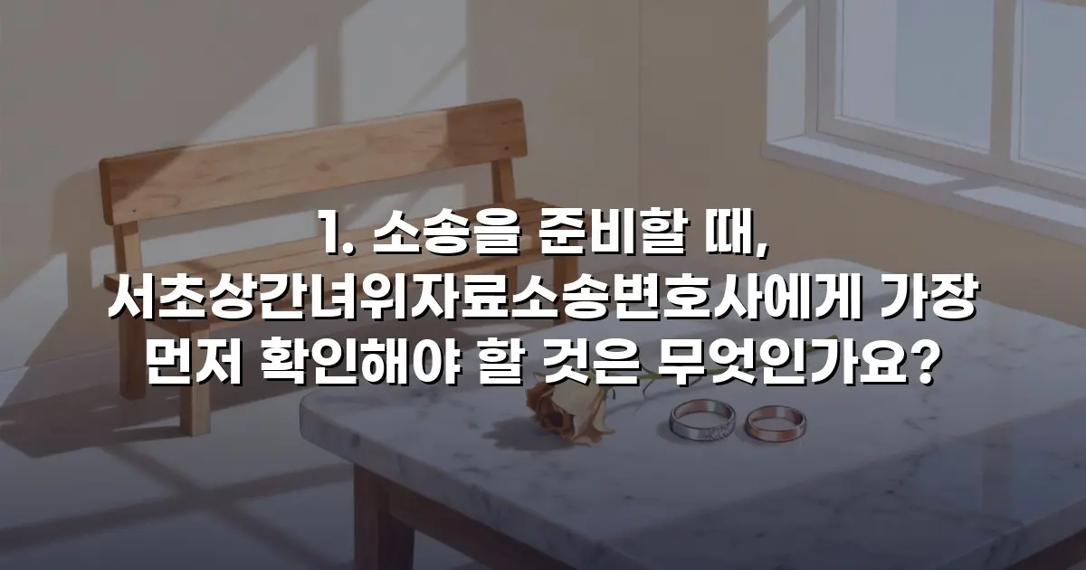 소송을 준비할 때, 서초상간녀위자료소송변호사에게 가장 먼저 확인해야 할 것은 무엇인가요?