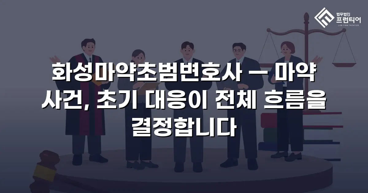 화성마약초범변호사 — 마약 사건, 초기 대응이 전체 흐름을 결정합니다