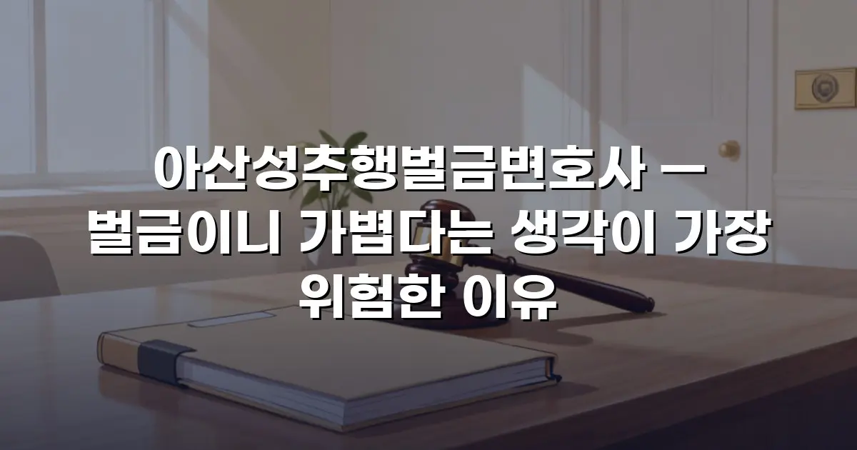 아산성추행벌금변호사 — 벌금이니 가볍다는 생각이 가장 위험한 이유