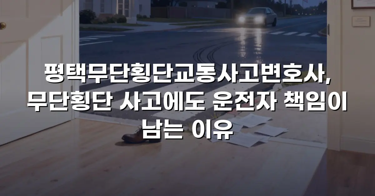 평택무단횡단교통사고변호사, 무단횡단 사고에도 운전자 책임이 남는 이유