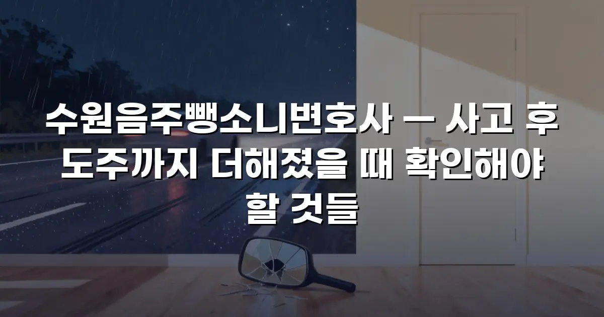 수원음주뺑소니변호사 — 사고 후 도주까지 더해졌을 때 확인해야 할 것들