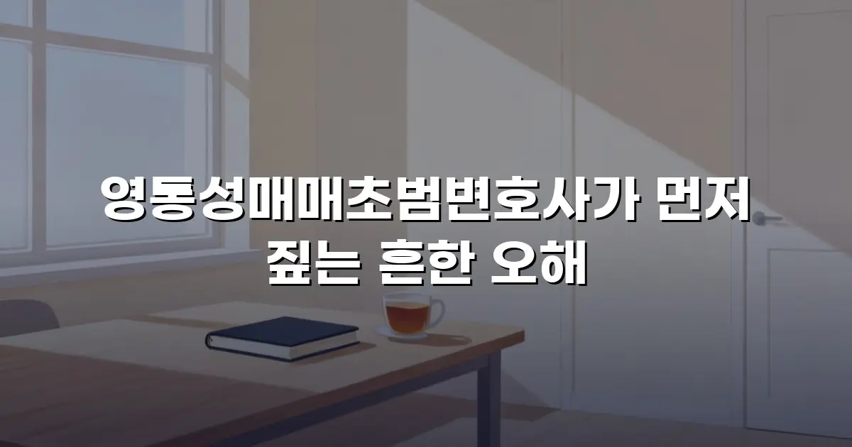 영통성매매초범변호사가 먼저 짚는 흔한 오해