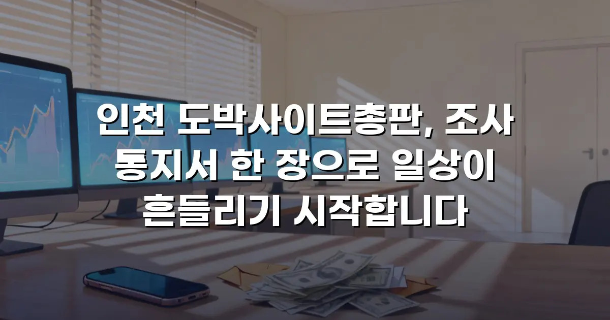인천 도박사이트총판, 조사 통지서 한 장으로 일상이 흔들리기 시작합니다