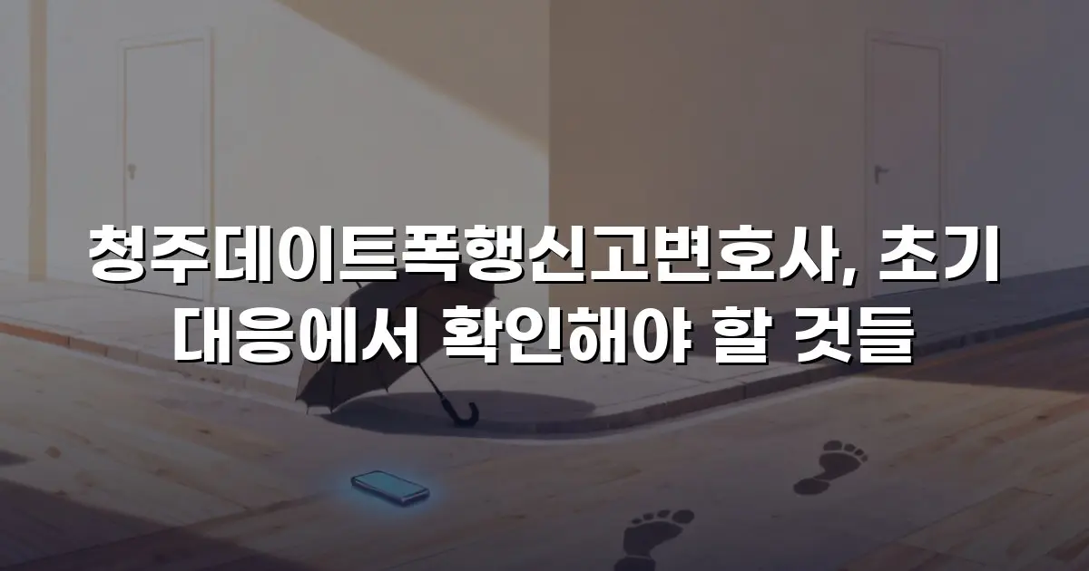 청주데이트폭행신고변호사, 초기 대응에서 확인해야 할 것들