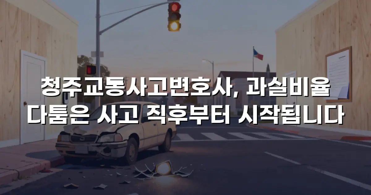 청주교통사고변호사, 과실비율 다툼은 사고 직후부터 시작됩니다