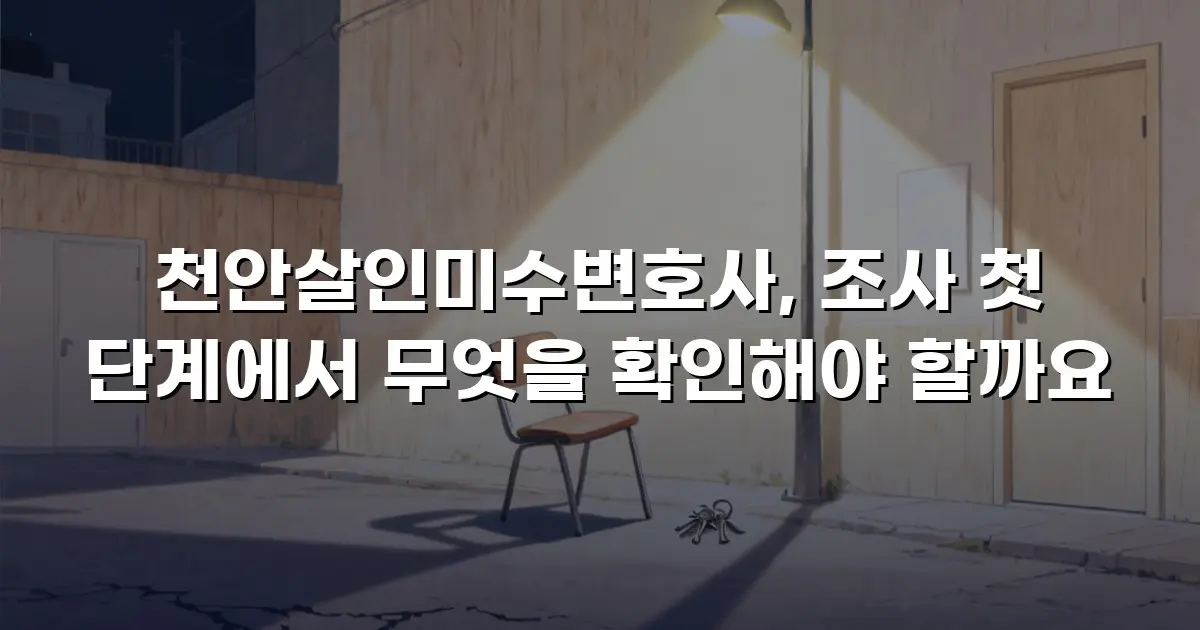 천안살인미수변호사, 조사 첫 단계에서 무엇을 확인해야 할까요