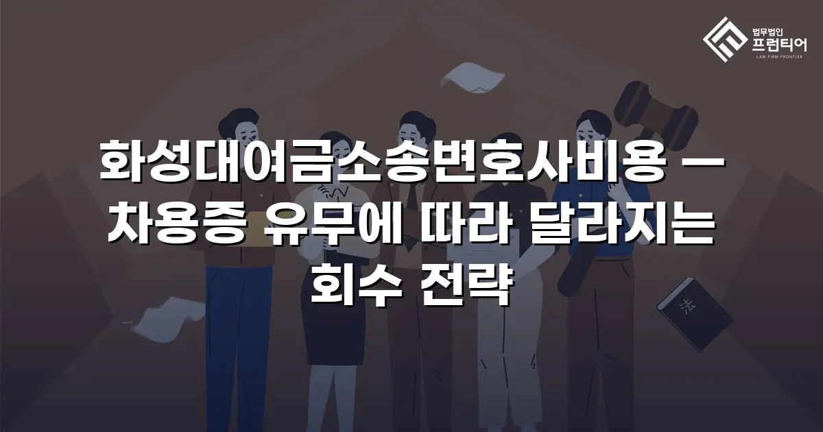 화성대여금소송변호사비용 — 차용증 유무에 따라 달라지는 회수 전략