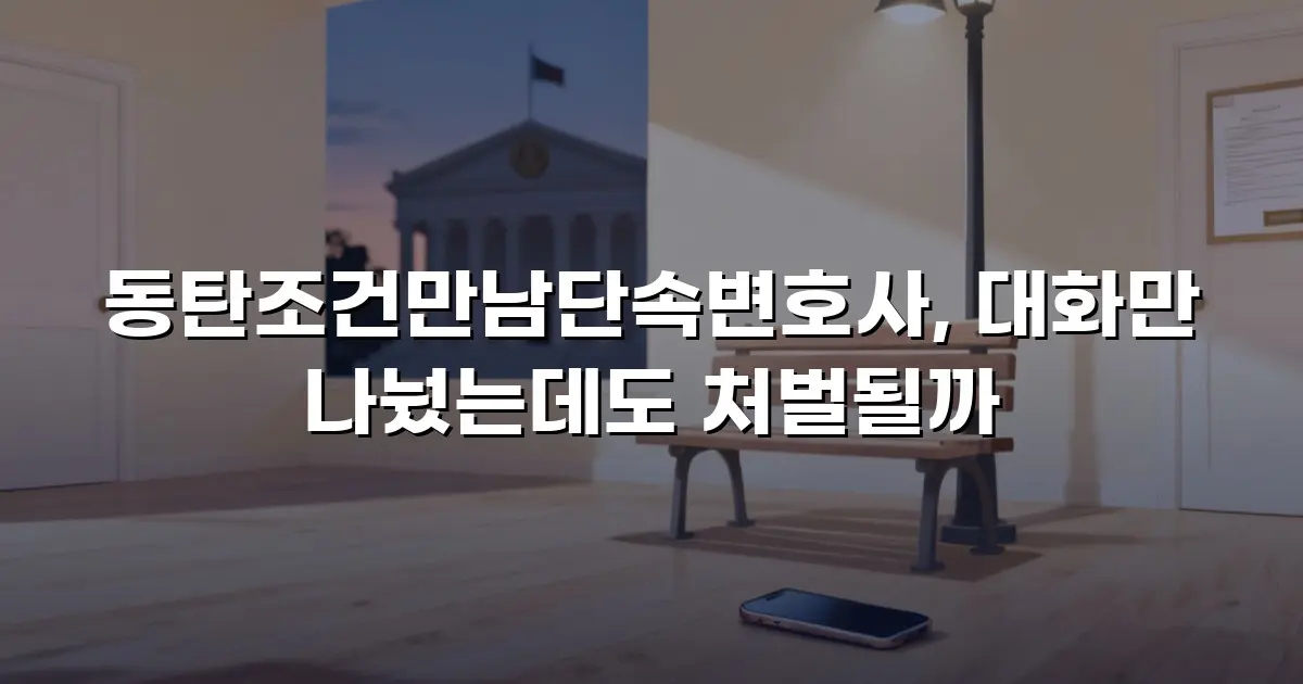 동탄조건만남단속변호사, 대화만 나눴는데도 처벌될까