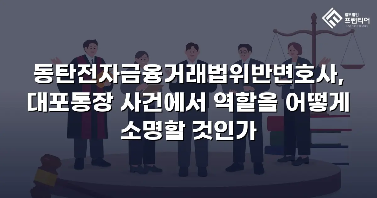 동탄전자금융거래법위반변호사, 대포통장 사건에서 역할을 어떻게 소명할 것인가