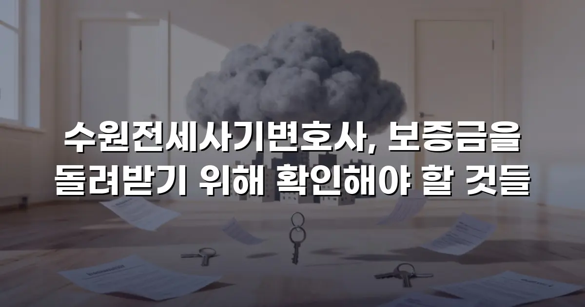 수원전세사기변호사, 보증금을 돌려받기 위해 확인해야 할 것들