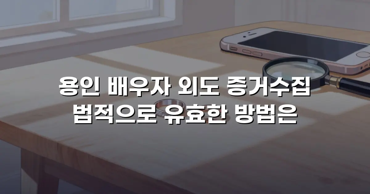 용인 배우자 외도 증거수집 법적으로 유효한 방법은