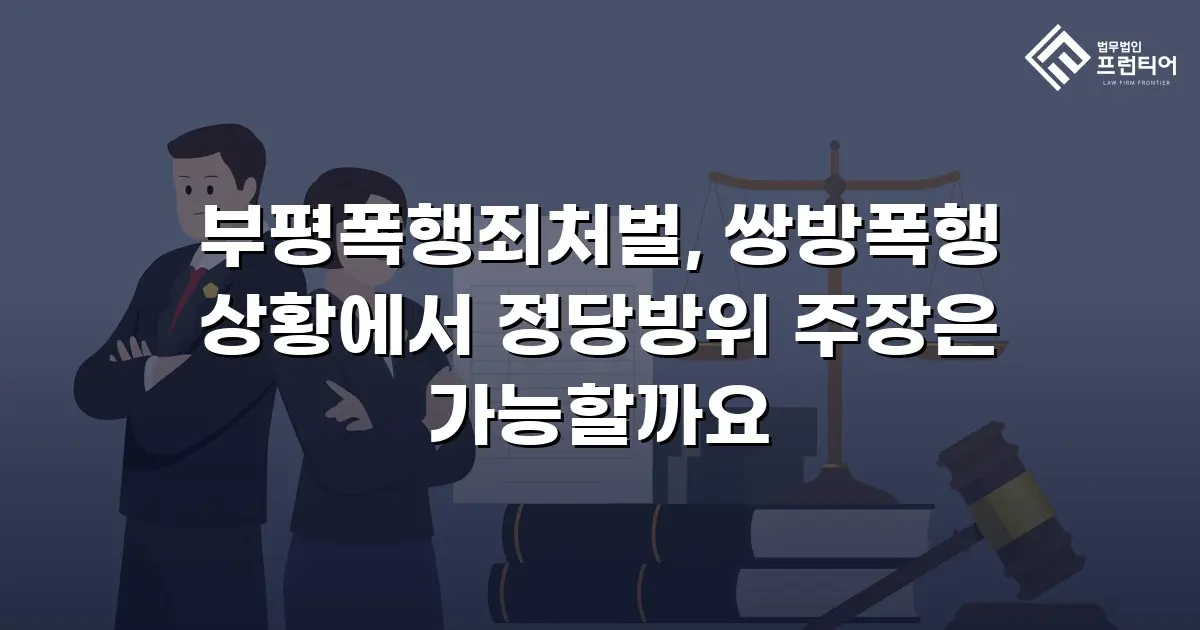 부평폭행죄처벌, 쌍방폭행 상황에서 정당방위 주장은 가능할까요