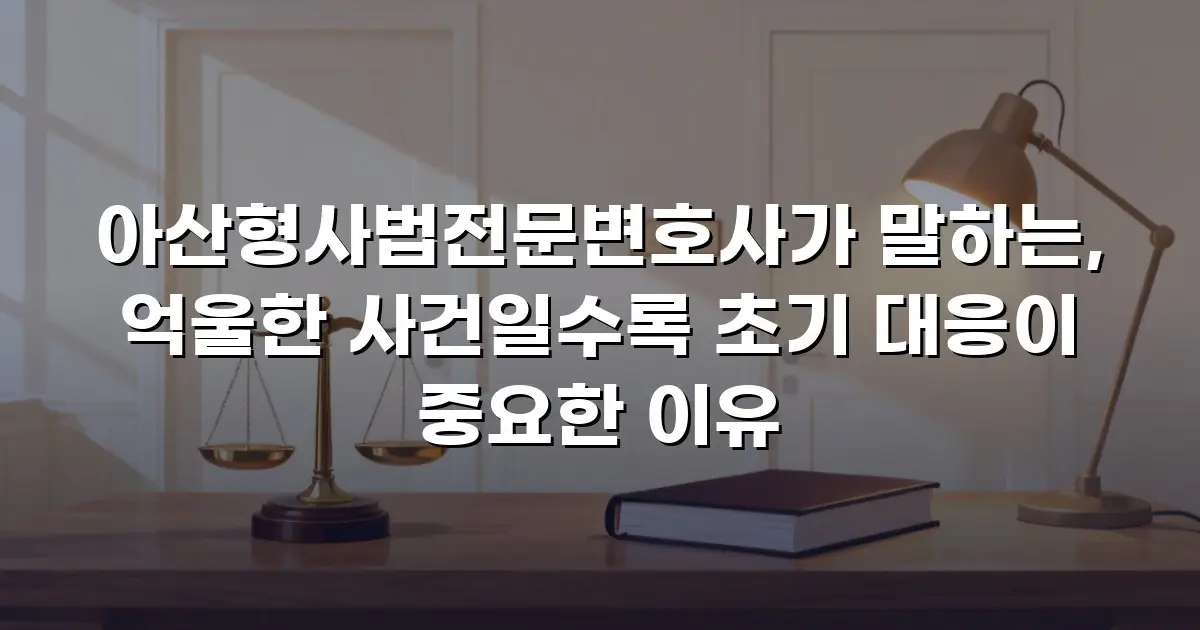 아산형사법전문변호사가 말하는, 억울한 사건일수록 초기 대응이 중요한 이유