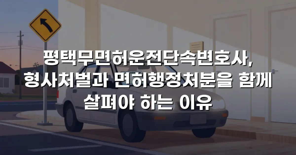 평택무면허운전단속변호사, 형사처벌과 면허행정처분을 함께 살펴야 하는 이유