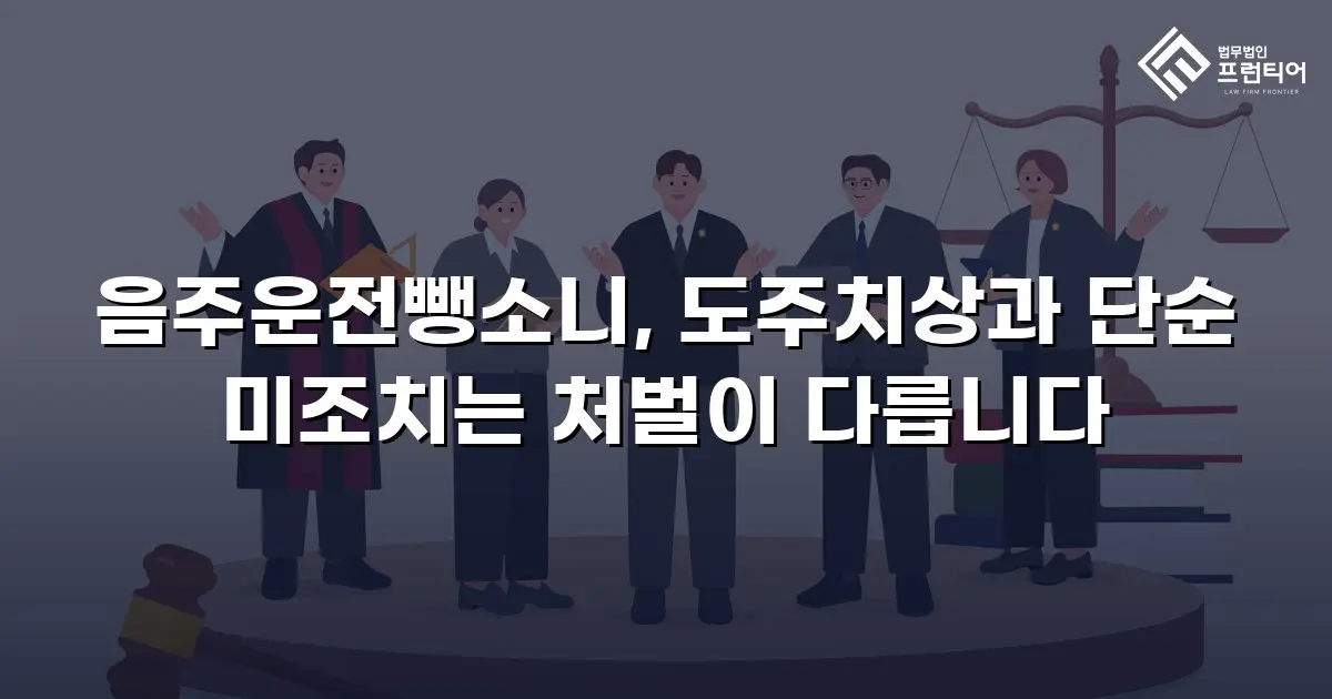 음주운전뺑소니, 도주치상과 단순 미조치는 처벌이 다릅니다