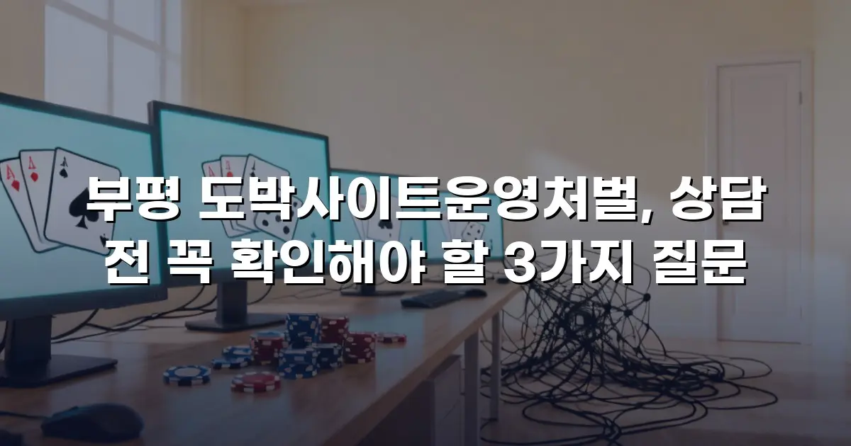 부평 도박사이트운영처벌, 상담 전 꼭 확인해야 할 3가지 질문