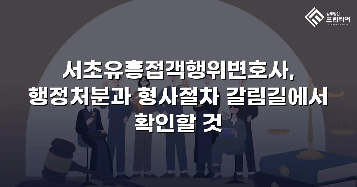 서초유흥접객행위변호사, 행정처분과 형사절차 갈림길에서 확인할 것
