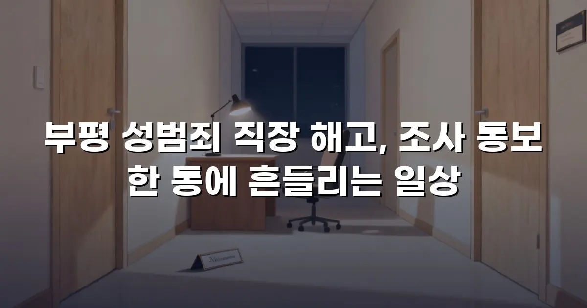 부평 성범죄 직장 해고, 조사 통보 한 통에 흔들리는 일상