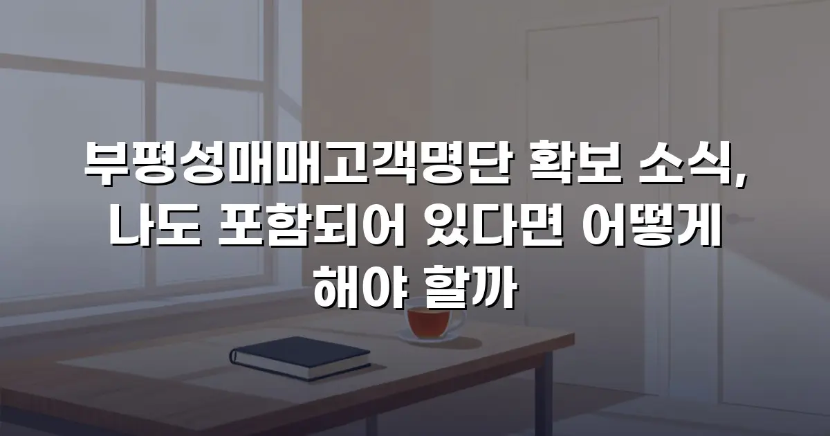 부평성매매고객명단 확보 소식, 나도 포함되어 있다면 어떻게 해야 할까