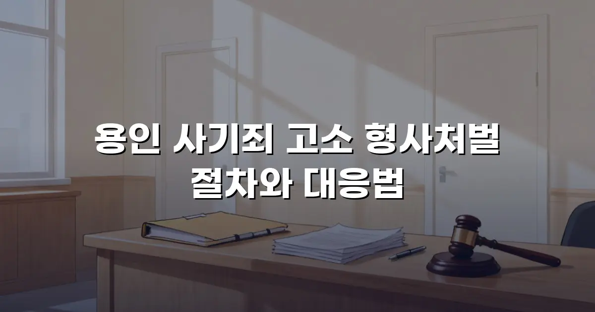 용인 사기죄 고소 형사처벌 절차와 대응법