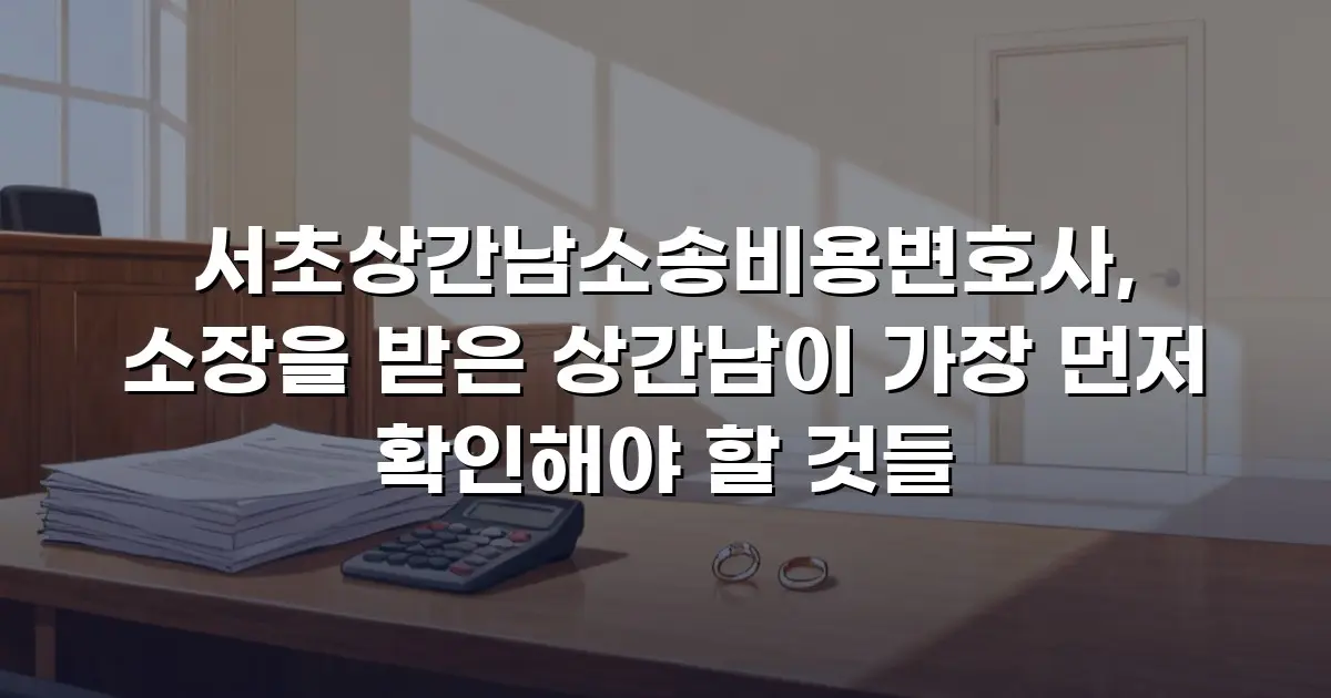서초상간남소송비용변호사, 소장을 받은 상간남이 가장 먼저 확인해야 할 것들