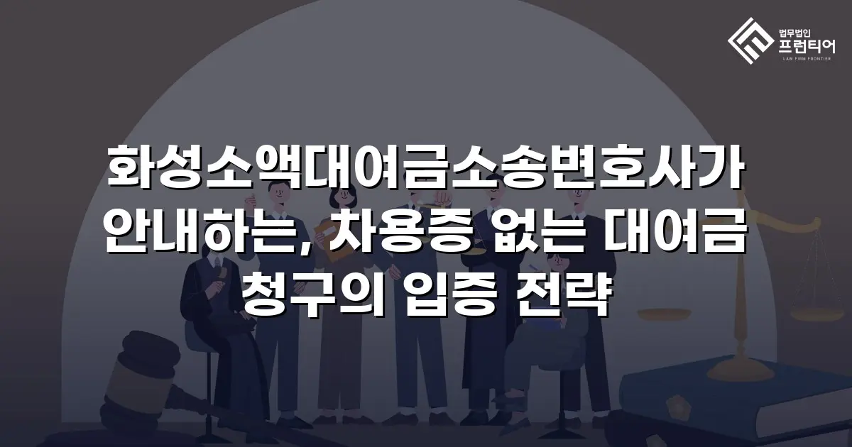 화성소액대여금소송변호사가 안내하는, 차용증 없는 대여금 청구의 입증 전략
