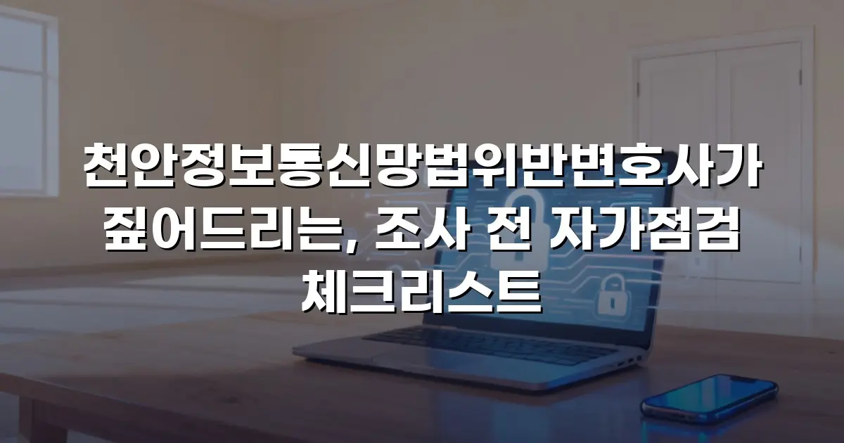 천안정보통신망법위반변호사가 짚어드리는, 조사 전 자가점검 체크리스트