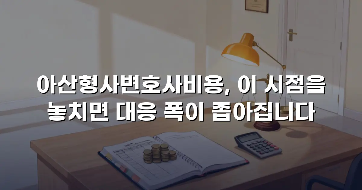 아산형사변호사비용, 이 시점을 놓치면 대응 폭이 좁아집니다