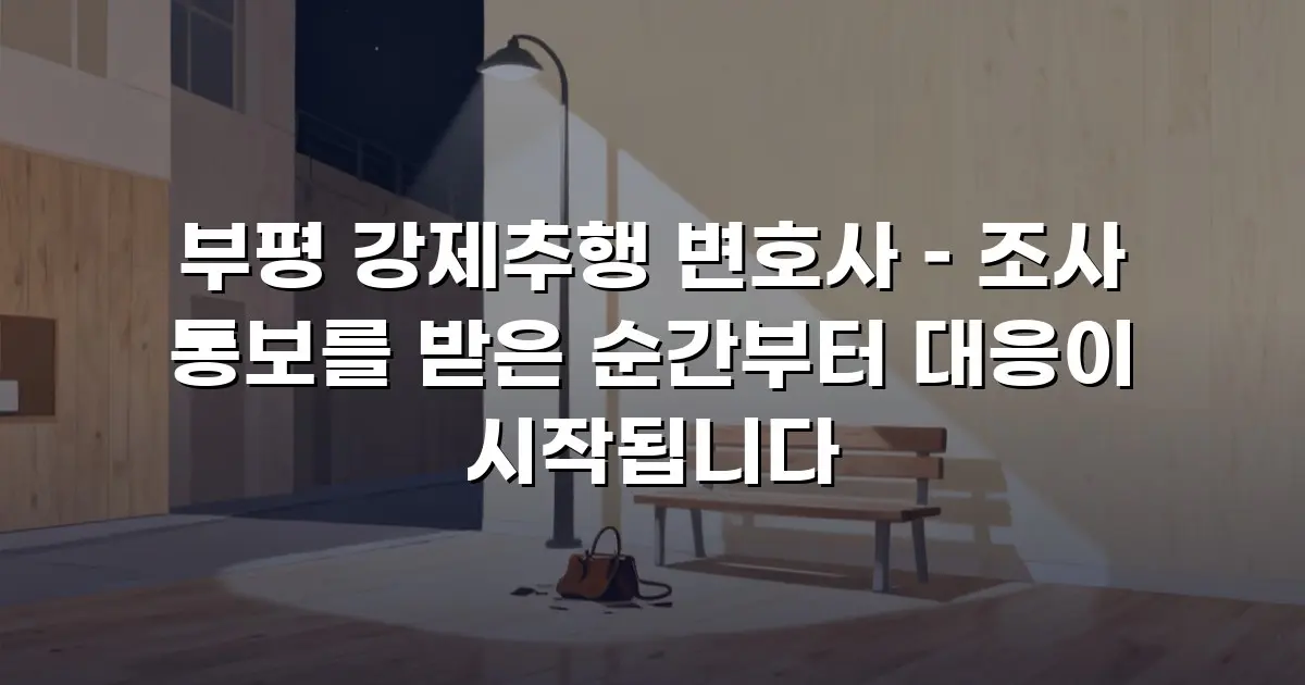 부평 강제추행 변호사 – 조사 통보를 받은 순간부터 대응이 시작됩니다