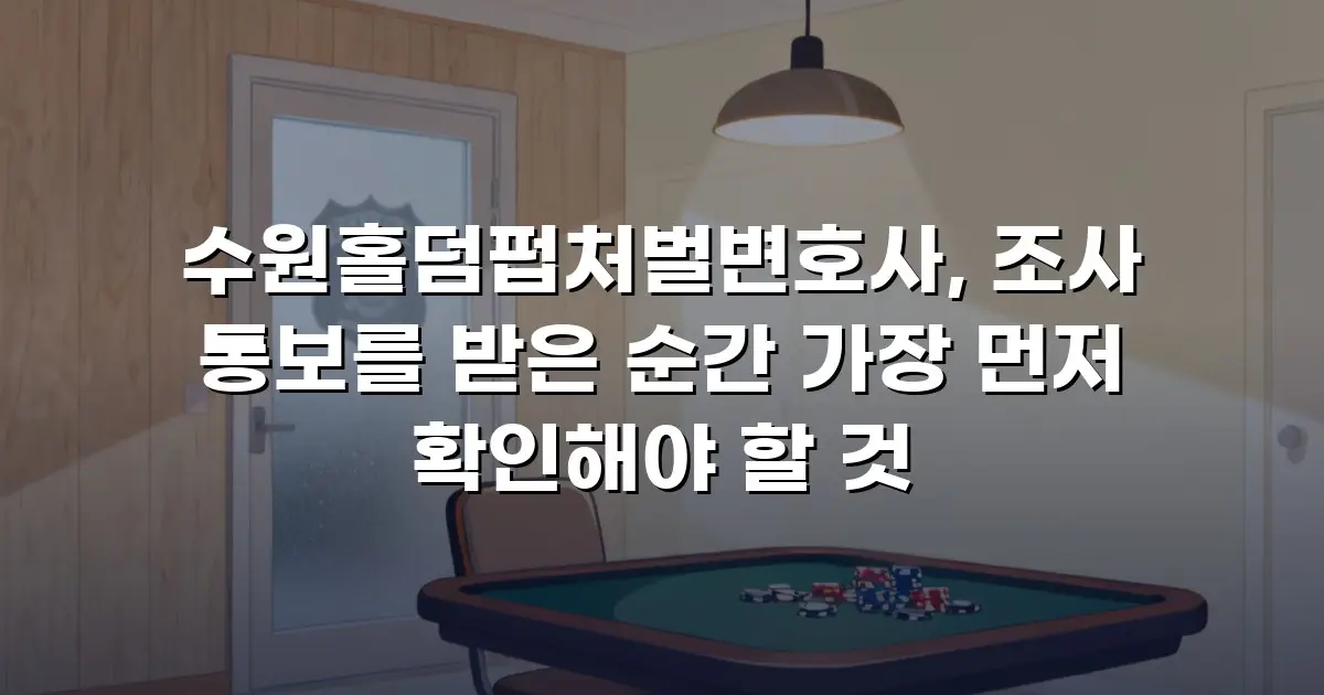 수원홀덤펍처벌변호사, 조사 통보를 받은 순간 가장 먼저 확인해야 할 것