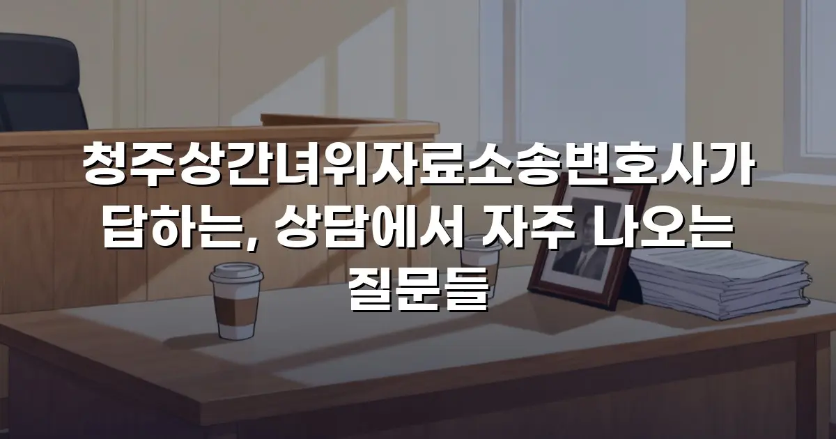 청주상간녀위자료소송변호사가 답하는, 상담에서 자주 나오는 질문들