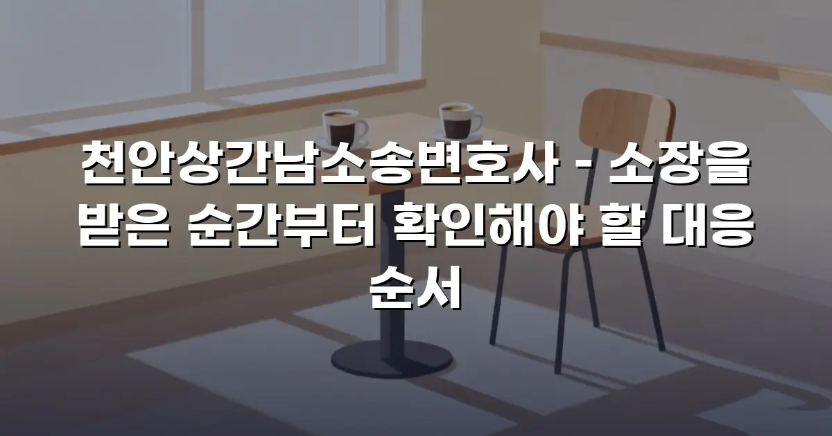 천안상간남소송변호사 – 소장을 받은 순간부터 확인해야 할 대응 순서