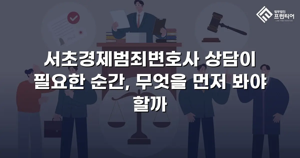 서초경제범죄변호사 상담이 필요한 순간, 무엇을 먼저 봐야 할까