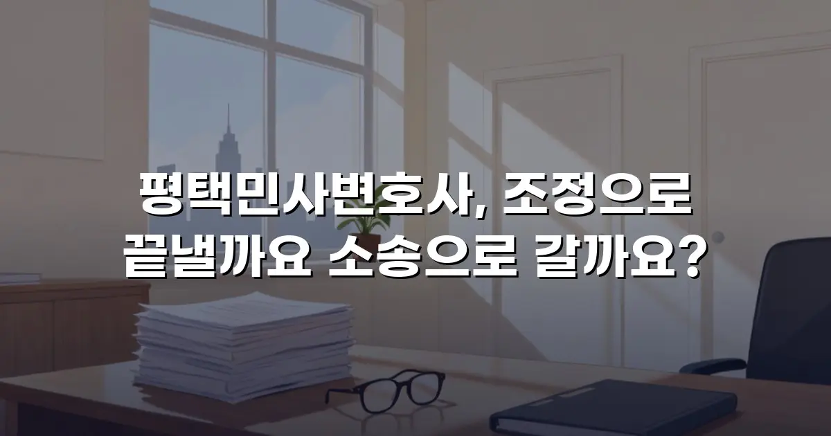 평택민사변호사, 조정으로 끝낼까요 소송으로 갈까요?