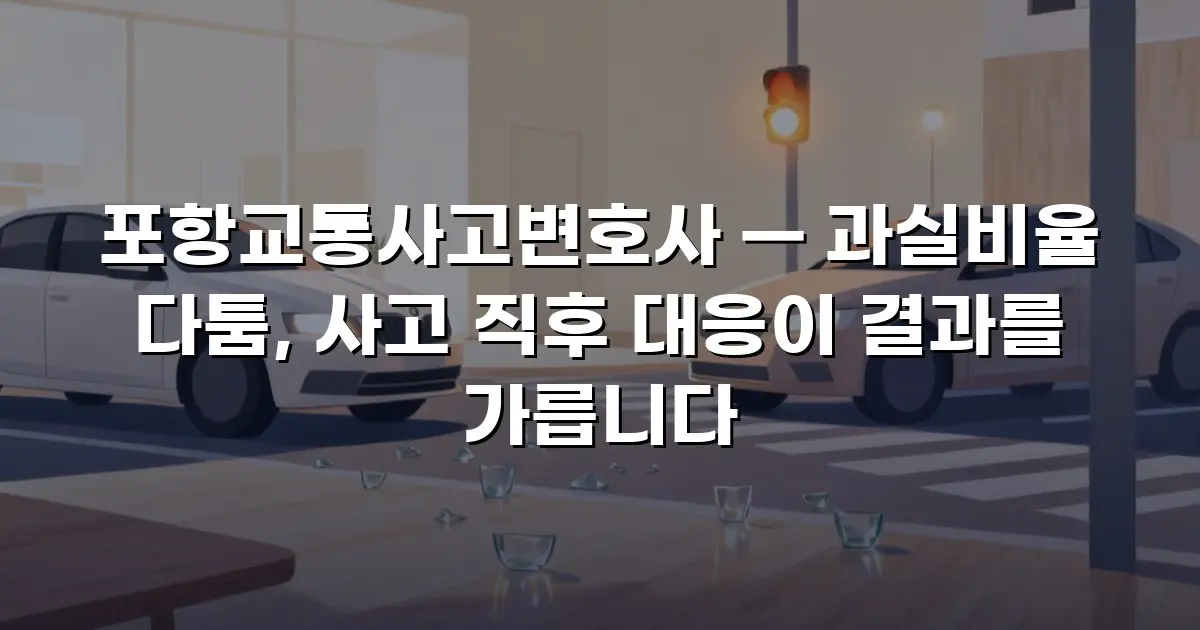 포항교통사고변호사 — 과실비율 다툼, 사고 직후 대응이 결과를 가릅니다