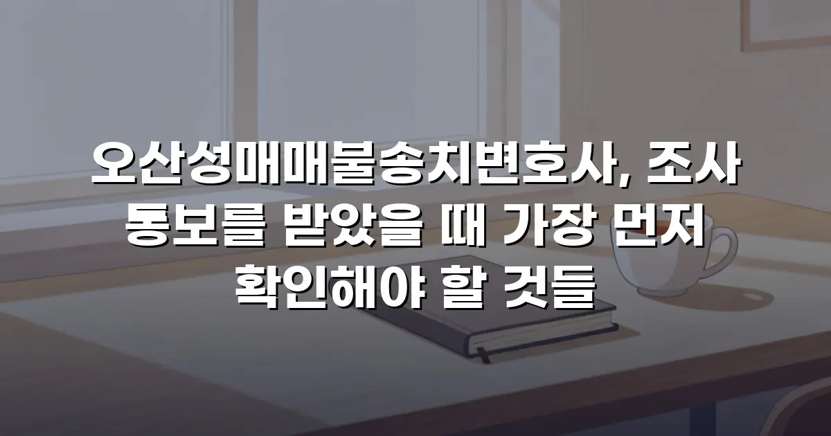 오산성매매불송치변호사, 조사 통보를 받았을 때 가장 먼저 확인해야 할 것들