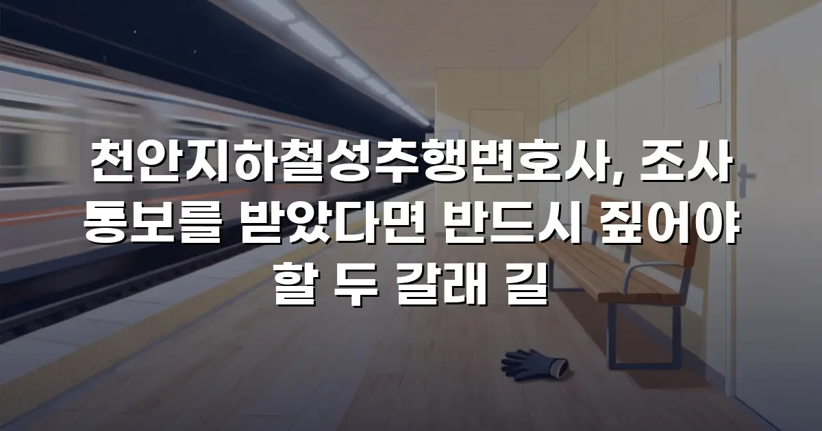 천안지하철성추행변호사, 조사 통보를 받았다면 반드시 짚어야 할 두 갈래 길