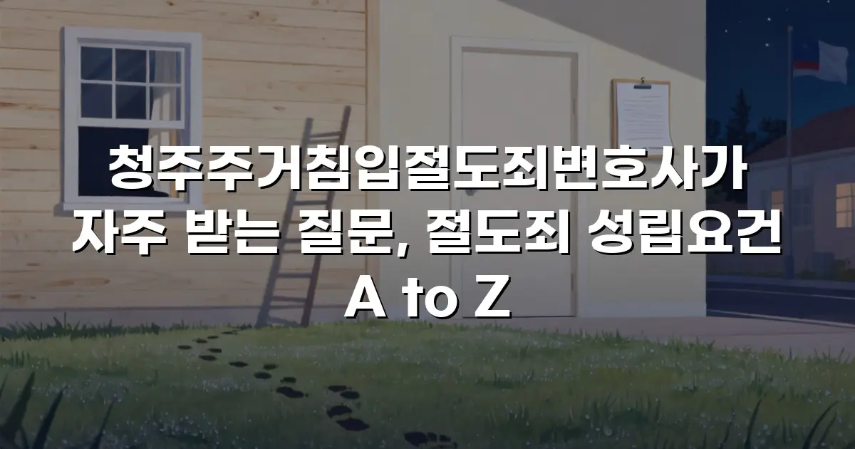 청주주거침입절도죄변호사가 자주 받는 질문, 절도죄 성립요건 A to Z