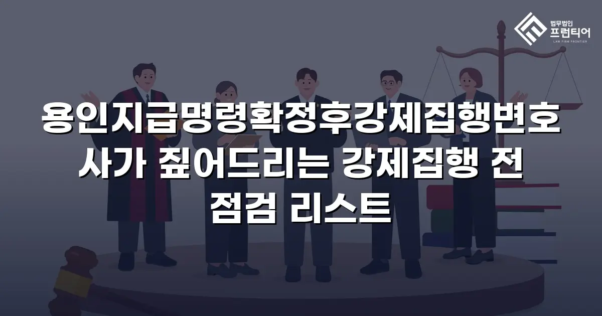 용인지급명령확정후강제집행변호사가 짚어드리는 강제집행 전 점검 리스트