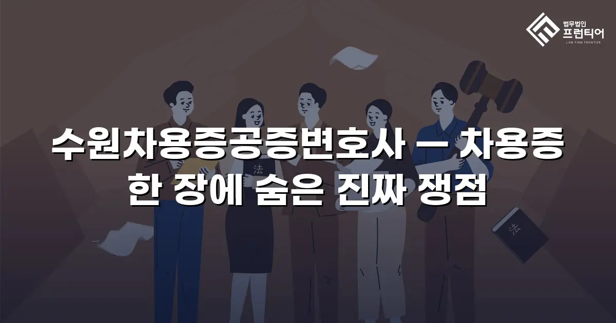 수원차용증공증변호사 — 차용증 한 장에 숨은 진짜 쟁점
