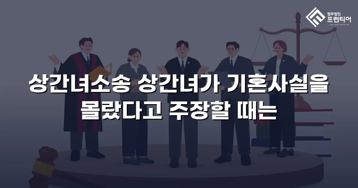 상간녀소송 상간녀가 기혼사실을 몰랐다고 주장할 때는