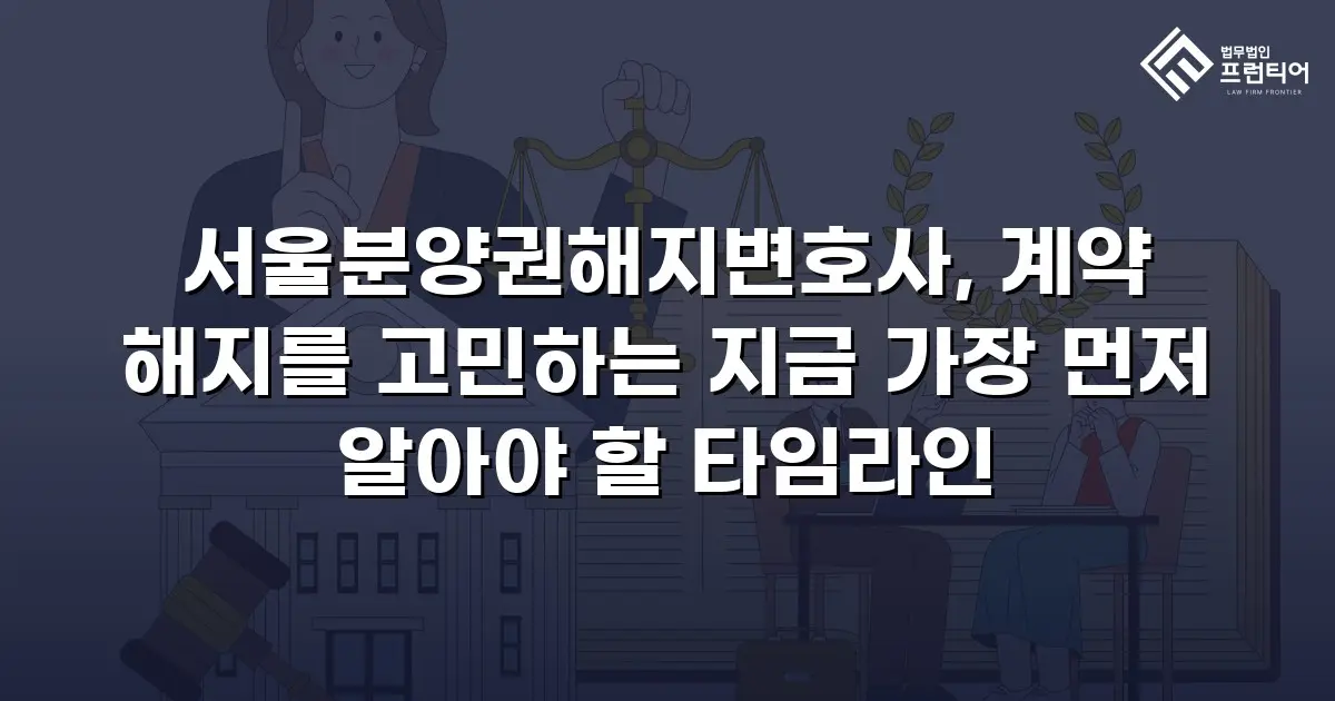 서울분양권해지변호사, 계약 해지를 고민하는 지금 가장 먼저 알아야 할 타임라인