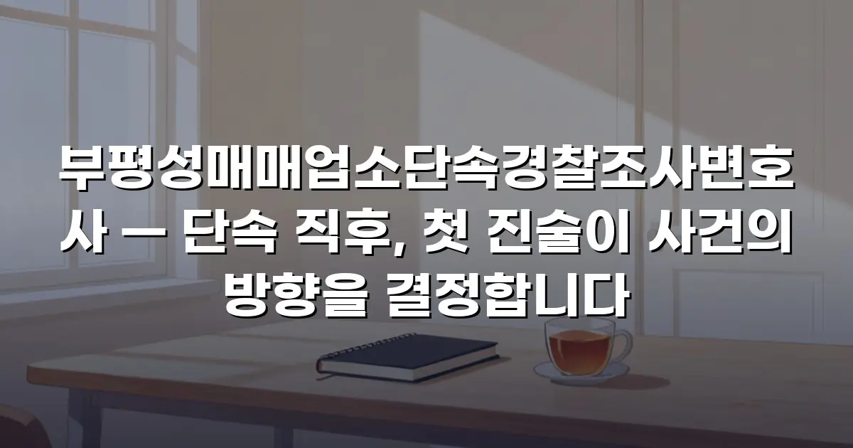 부평성매매업소단속경찰조사변호사 — 단속 직후, 첫 진술이 사건의 방향을 결정합니다
