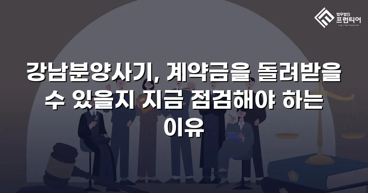 강남분양사기, 계약금을 돌려받을 수 있을지 지금 점검해야 하는 이유