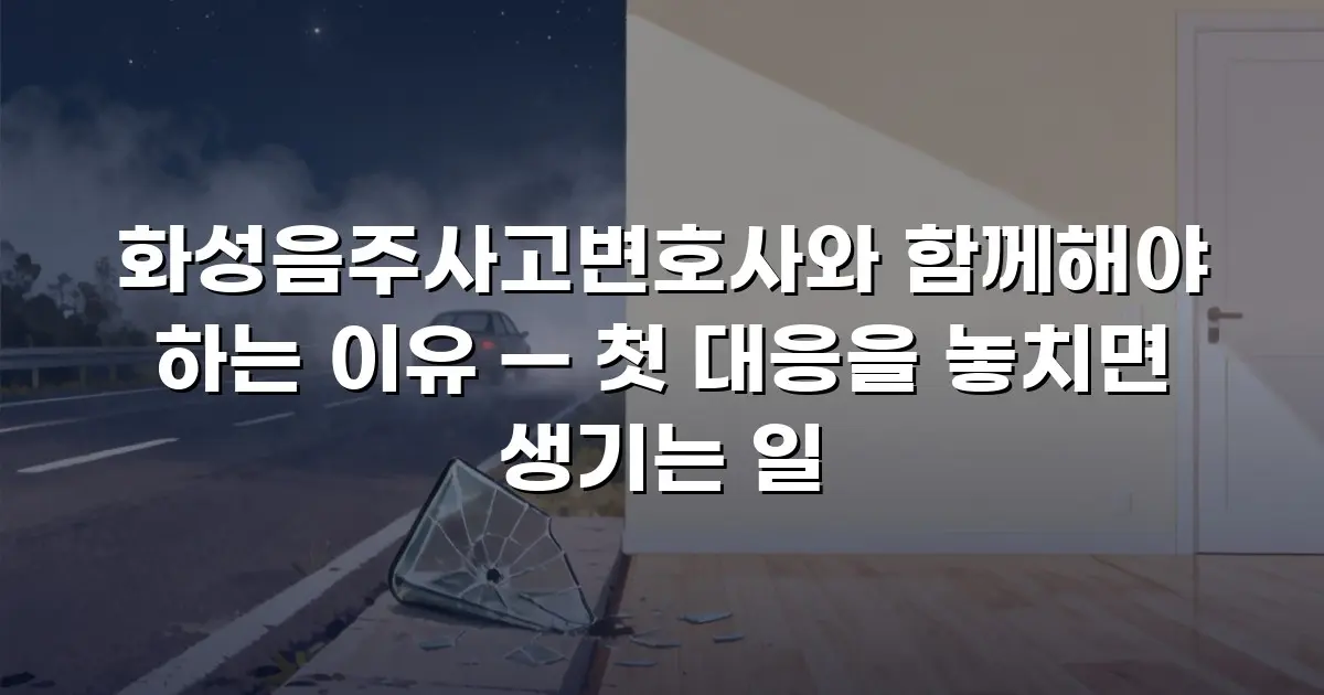 화성음주사고변호사와 함께해야 하는 이유 — 첫 대응을 놓치면 생기는 일