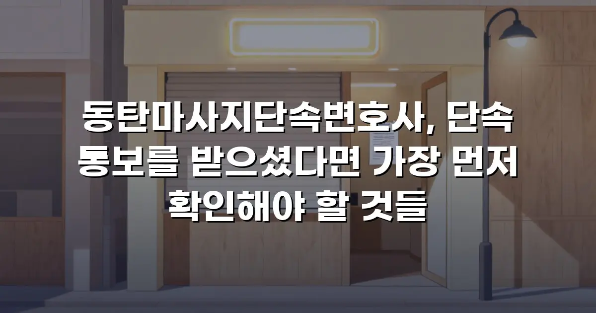 동탄마사지단속변호사, 단속 통보를 받으셨다면 가장 먼저 확인해야 할 것들