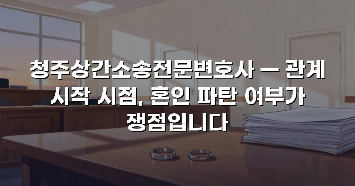 청주상간소송전문변호사 — 관계 시작 시점, 혼인 파탄 여부가 쟁점입니다