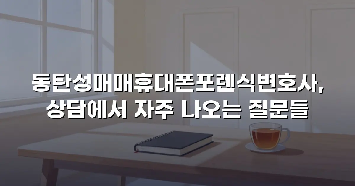 동탄성매매휴대폰포렌식변호사, 상담에서 자주 나오는 질문들
