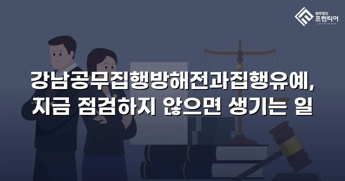 강남공무집행방해전과집행유예, 지금 점검하지 않으면 생기는 일
