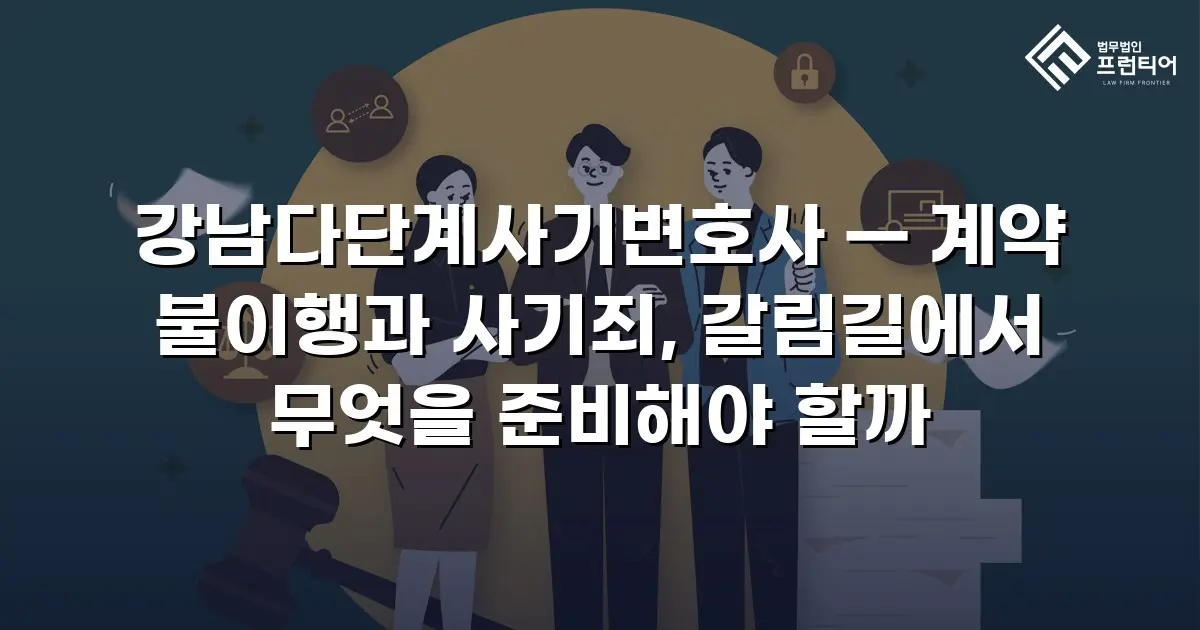 강남다단계사기변호사 — 계약 불이행과 사기죄, 갈림길에서 무엇을 준비해야 할까